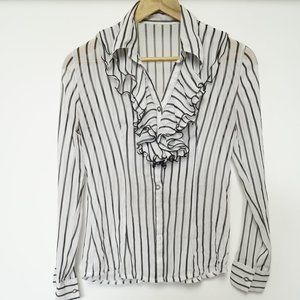 Ruffled button up blouse